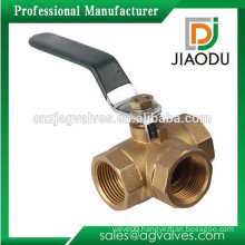 Three Way Ball Valve 1/2 In NPT Brass